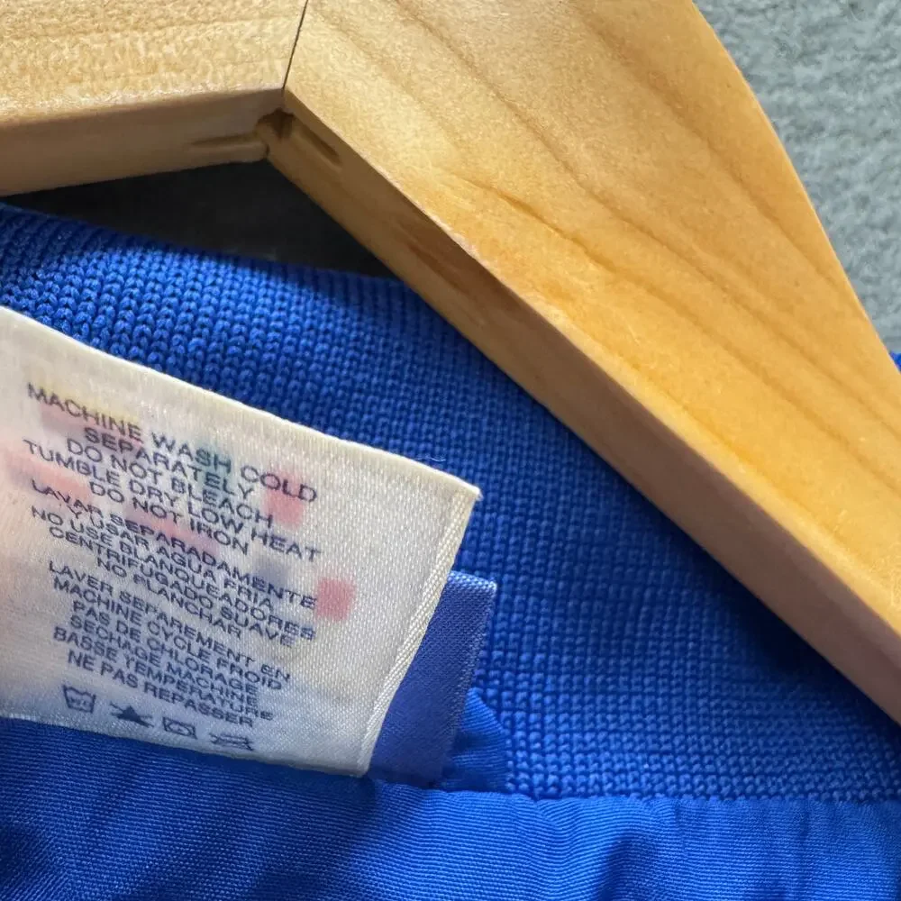 Reebok Jacket Mens XL Blue White Full Zip Retro Windbreaker + Pockets‎ Vintage